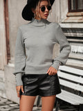 STYLISH WOMEN TURTLENECK BEADED SWEATER