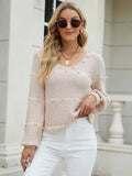 CLASSY LONG-SLEEVED U-NECK KNITTED LOOSE PULLOVER SWEATER