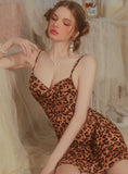 FASHION WOMEN LEOPARD SUSPENDER NIGHTDRESS
