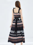 HOLIDAY BOW VINTAGE PRINTED PLEATED DRESS