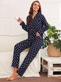 CLASSY STAR PRINT TOP LONG SLEEVE SUIT
