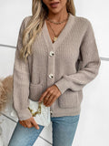 Loose V-neck Single-breasted Knitted Sweater