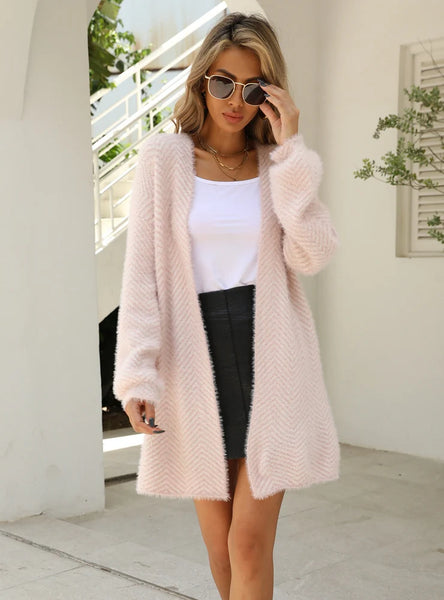 Loose Cardigan Solid Color Knitted Jacket