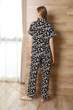 FASHION SUIT FLOWER PRINTED SHORT-SLEEVED JOME PAJAMAS