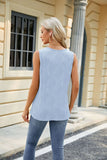 SOLID COLOR SLEEVELESS VEST METAL RING TOP