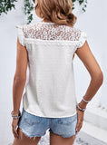 WOMEN LACE STITCHING SHIRT TOP