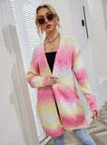 Rainbow Tie-dyed Long Sweater Coat