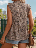 LEOPARD LOTUS LEAF SLEEVE SHIRT