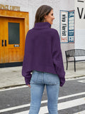 STYLISH COARSE TWIST CASUAL SHORT LOOSE TURTLE NECK SWEATER