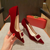 RED HIGH HEELS WEDDING SHOES