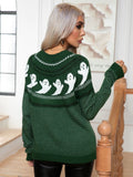 CLASSY HALLOWEEN RETRO POLKA-DOT LONG-SLEEVED SWEATER