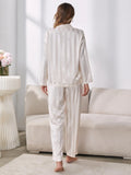 FASHION SILK-LIKE LONG SLEEVE PAJAMAS SET