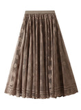 Women Pleated Mesh Lace Skirt