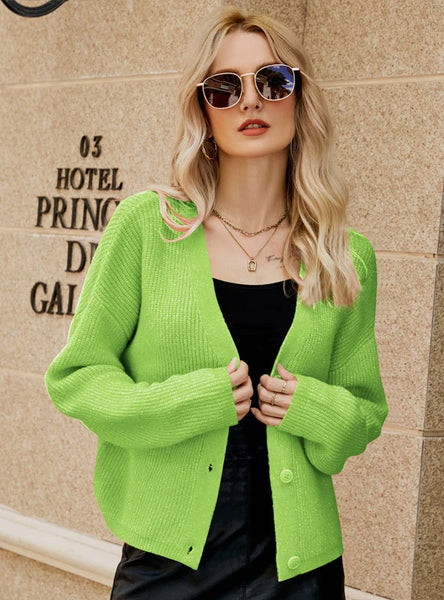 CLASSY LONG SLEEVE V-NECK LOOSE SWEATER COAT