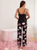FASHION PRINTED SUSPENDER HOME SUIT