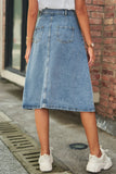 SLIM AND BREASTED DENIM SKIRT