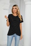 SOLID COLOR ROUND NECK SHORT SLEEVE T-SHIRT