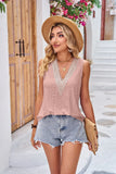 SOLID COLOR LOOSE V-NECK LACE T-SHIRT