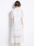 V-NECK SHORT-SLEEVED SHIRT+SKIRT TWO-PIECE SUIT