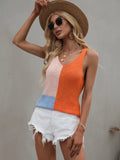 FASHION LOOSE HALTER TOP STITCHING SWEATER