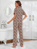 FASHION FLORAL SHORT-SLEEVED TROUSERS PAJAMAS SUIT