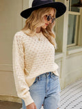 FASHION LOOSE ROUND NECK PULLOVER SWEATER