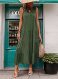 SLEEVELESS VEST LOOSE LONG DRESS