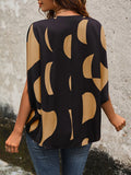 SUMMER BAT SLEEVE V-NECK PULLOVER SHIRT