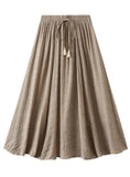 RETRO COTTON AND LINEN DOUBLE SKIRT