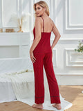 FASHION SUMMER RED PLAID SLING SEXY TWO-PIECE SUIT