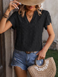Ladies' V-neck Chiffon Wool Top