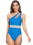 ONE-SHOULDER RIBBON ONE-PIECE SWIMSUIT BIKINI