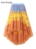 Irregular Cake High Waist Gauze Skirt