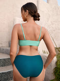 SEXY OPENWORK COLOR MATCHING ONE-PIECE SWIMSUIT