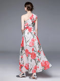 2023-FLOUNCE SEA SIDE HOLIDAY PRINTED CHIFFON DRESS