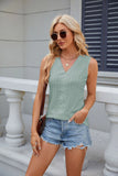 V-NECK LACE STITCHING SLEEVELESS VEST T-SHIRT