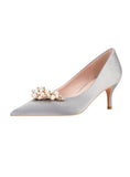 THIN HEELS POINTED PEARL RHINESTONE SHOES