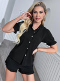 FASHION SHORT SLEEVE HOME CLOTHES TWO-PIECE SUIT