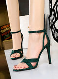 ULTRA-HIGH HEEL SUEDE SANDALS