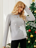 STYLISH CHRISTMAS JACQUARD KNITWEAR EMBROIDERED SWEATER