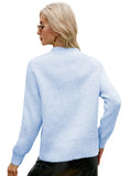CLASSY ROUND NECK SOLID COLOR PULLOVER LONG SLEEVE SWEATER