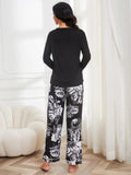 CLASSY LONG SLEEVE PRINTED TROUSERS SUIT