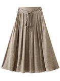 WOMEN COTTON AND LINEN SKIRT