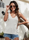 FASHION SLEEVELESS V-NECK TOP SWEATER