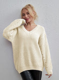 STYLISH SEXY LOOSE FASHION CASUAL V-NECK SWEATER