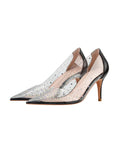 TRANSPARENT RHINESTONE BANQUET POINTED THIN HIGH HEELS SHOES