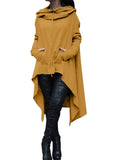 Solid Color Long Hooded Dress