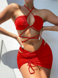Three-piece Split Bikini Swimsuit