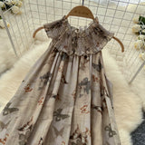Serene Outings Graceful Butterfly Print Maxi Dress
