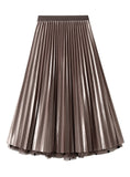 Polka Dot Mesh Pleated Skirt